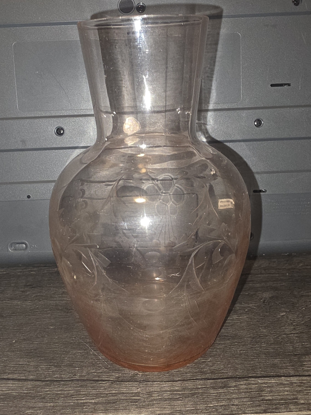 Vintage Pink Depression Glass Vase